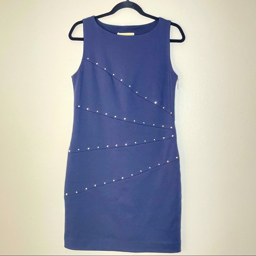 MICHAEL Michael Kors studded sheath blue dress